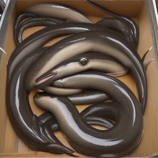 out of frame,  no humans,  Four eels on Tensor.Art