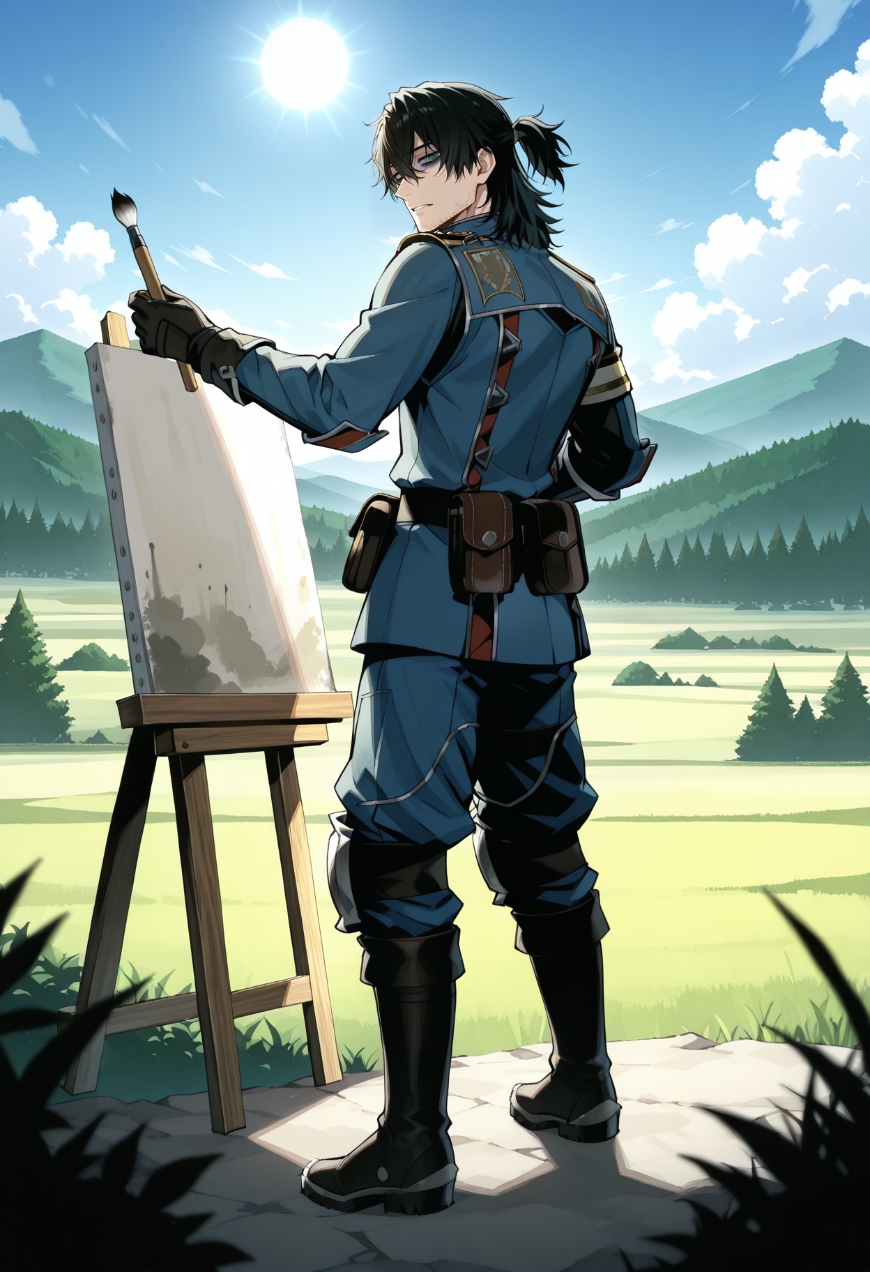 solo,  1boy,  toned on Tensor.Art