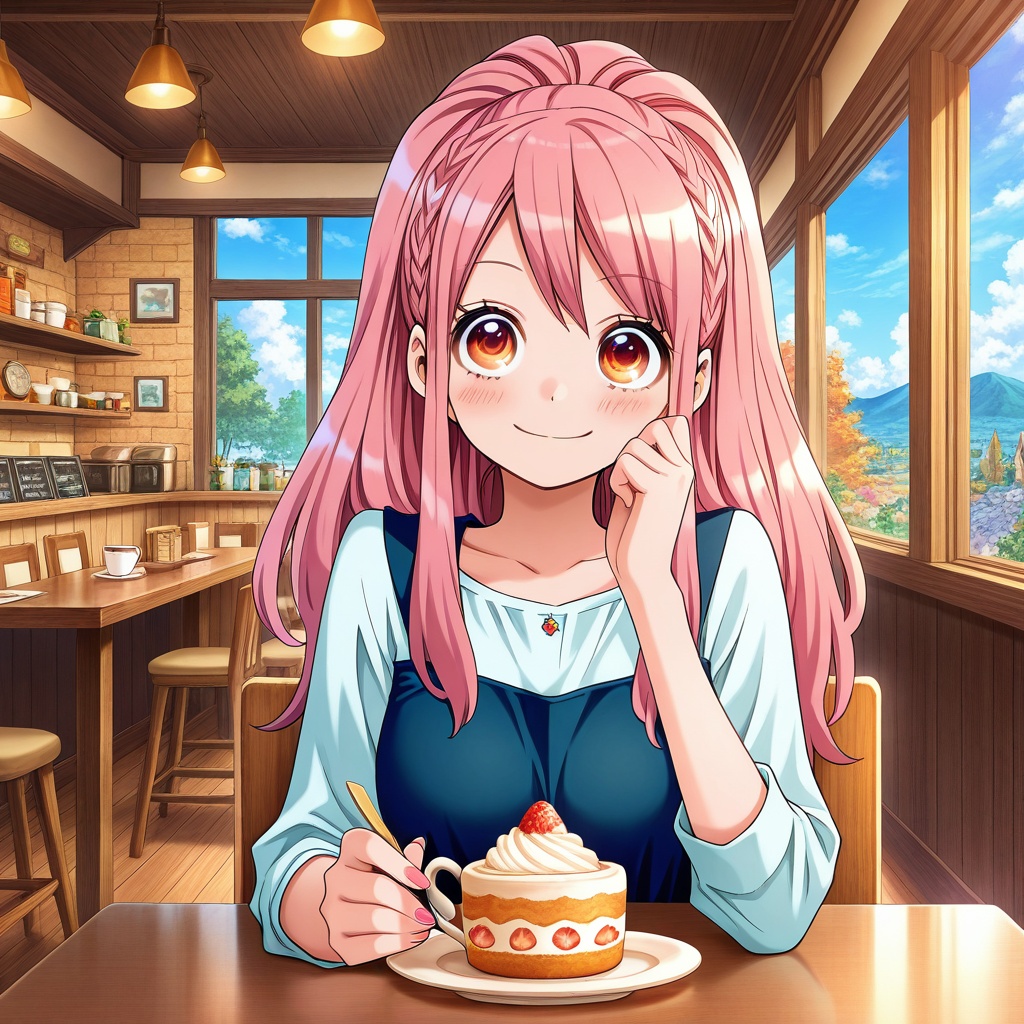 mnt-karin,  red-pink hair,  yellow-red eyes on Tensor.Art