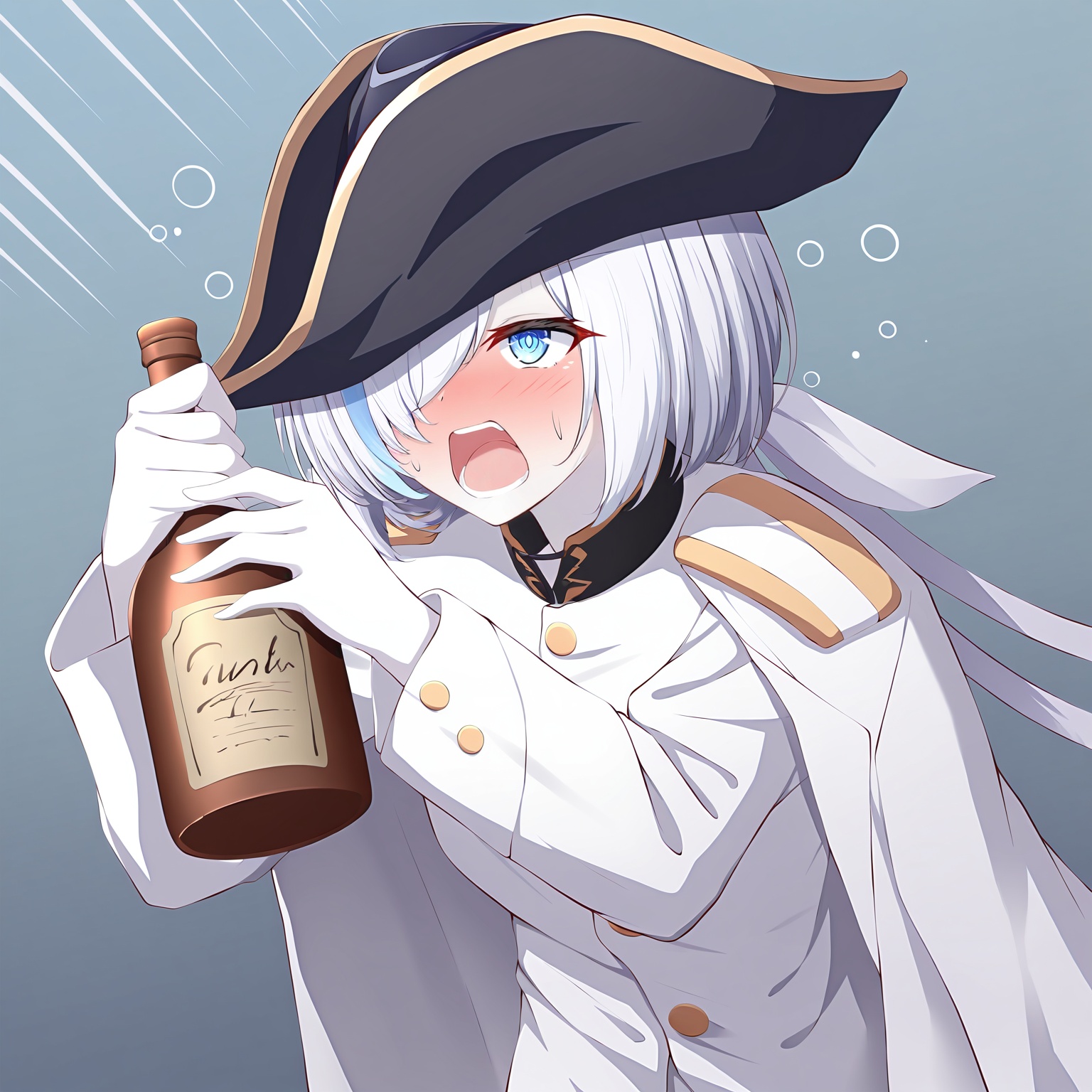 hair over one eye,  tb,  naval uniform on Tensor.Art