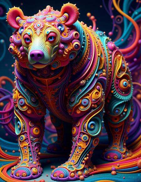 bear meahophontron of colorful ral-frctlgmtry <lora:ral-frctlgmtry_flux:1>