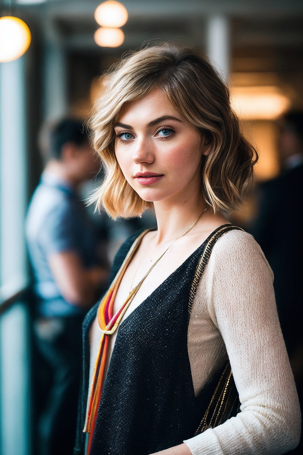 ImogenP_SoloTI_v1,  (In a stylish,  playful outfit with modern on Tensor.Art