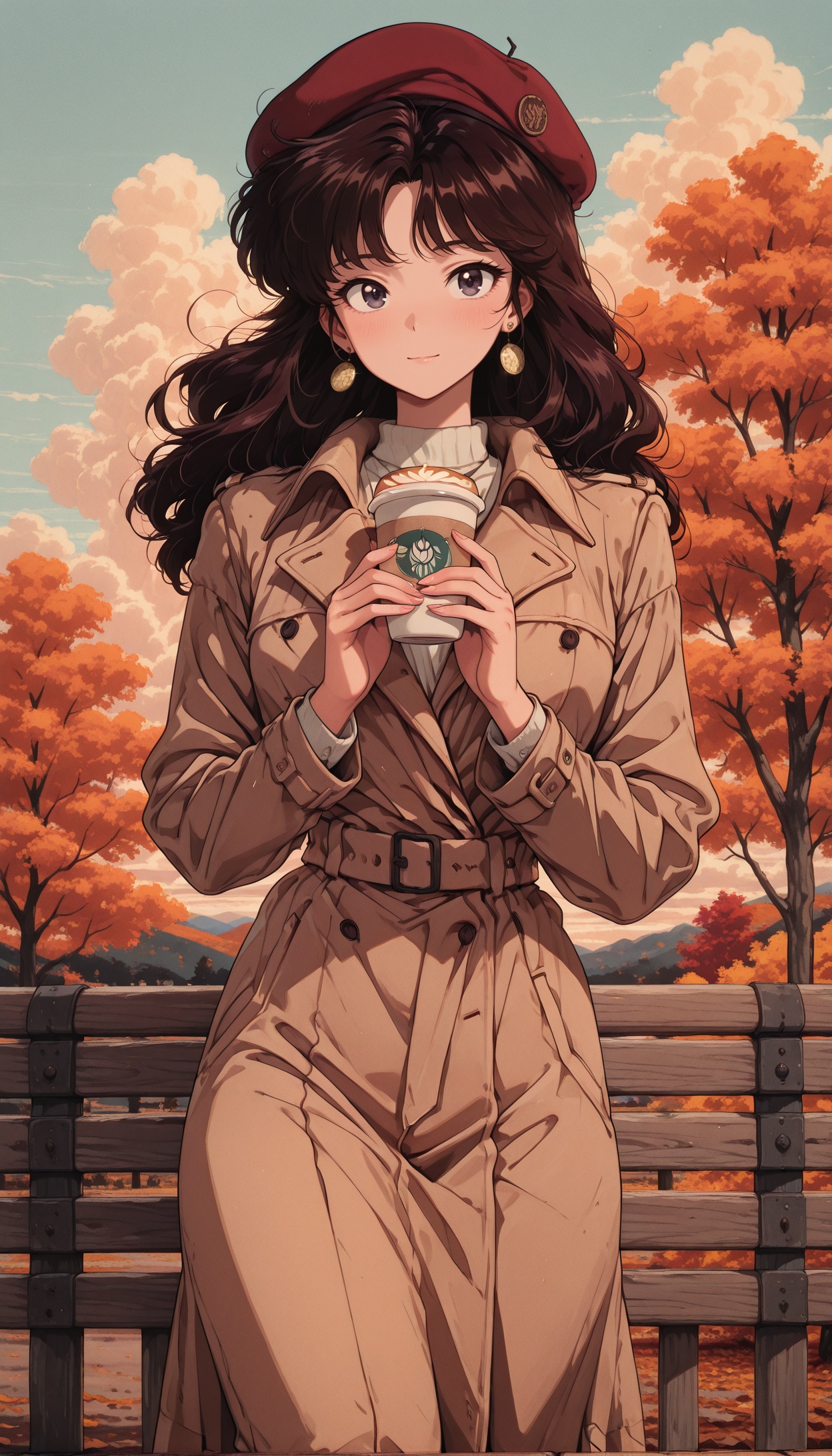 1girl,  beret,  trench coat on Tensor.Art