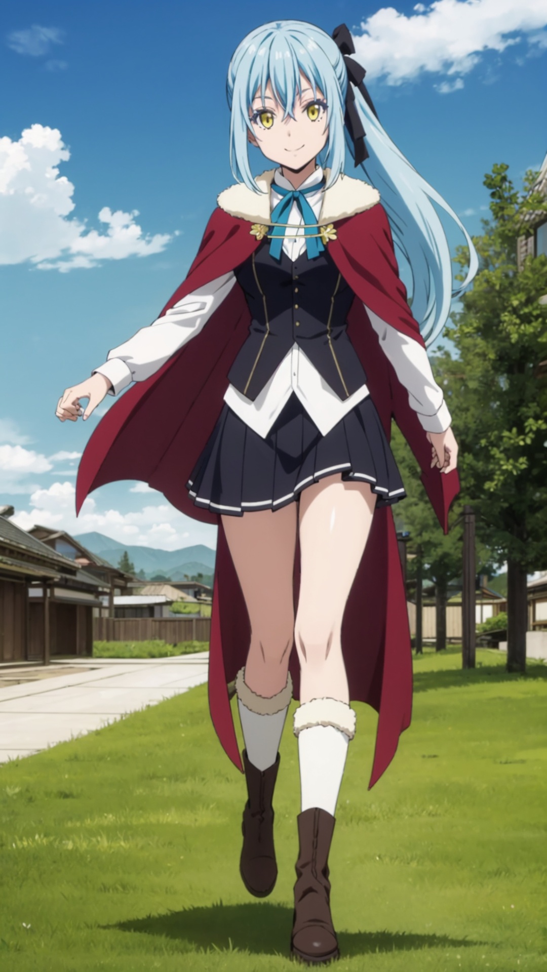 rimuru tempest,  smile,  blue hair on Tensor.Art