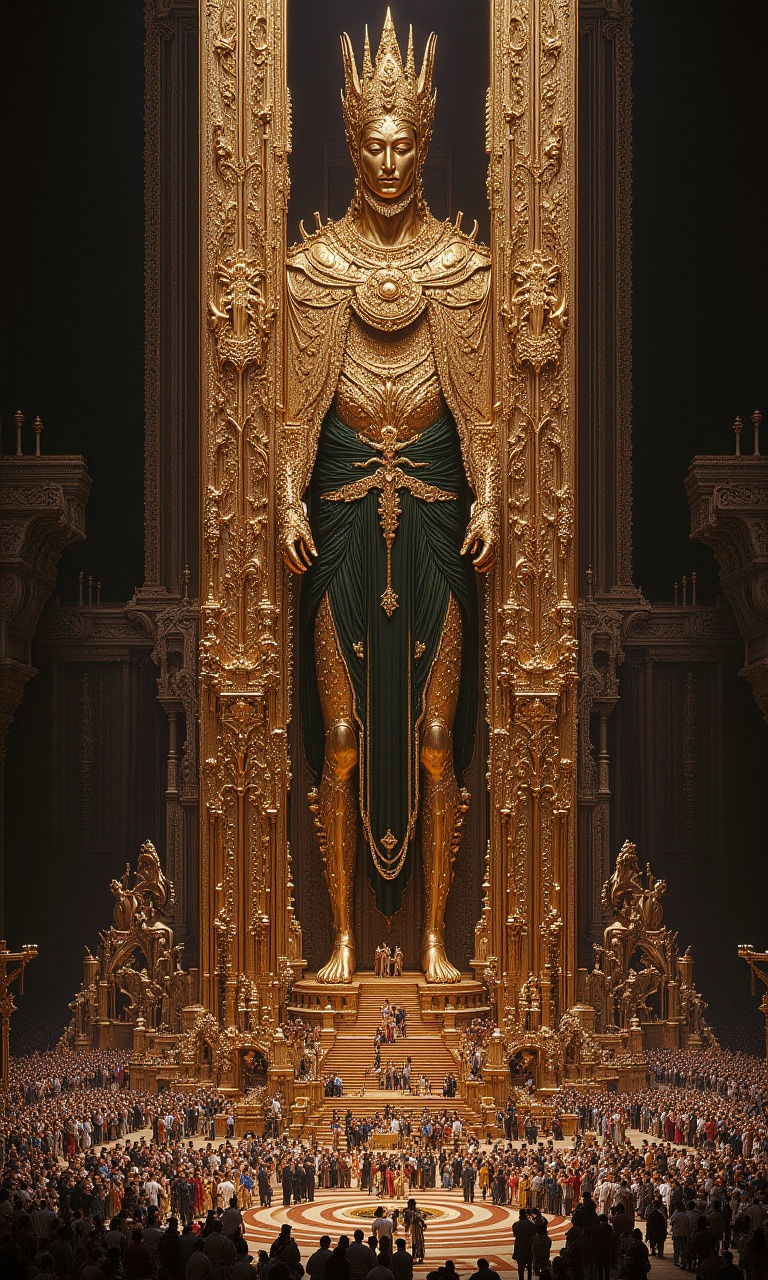 A grand religious gathering,  huge statues,  grand scenes on Tensor.Art
