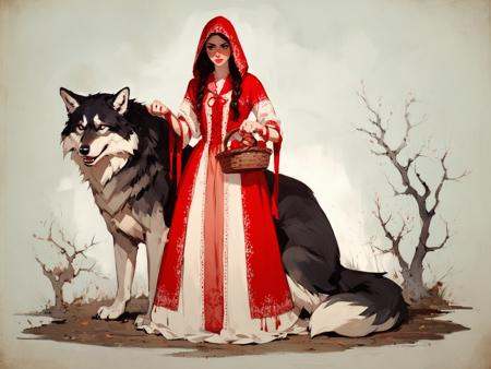 full body,  slavic 1girl,  traditional red dress with white trim on Tensor.Art