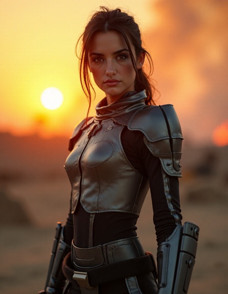 woman Wearing Sci-Fi Titanium Suit of Battle Armor,  Cybernetic Influences,  Robotic Battle Armor on Tensor.Art