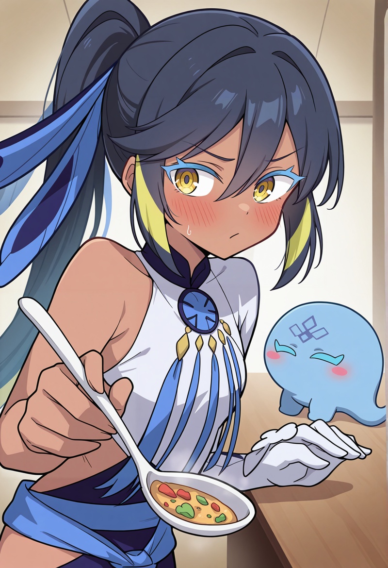 anime coloring,  1girl,  dark skin on Tensor.Art