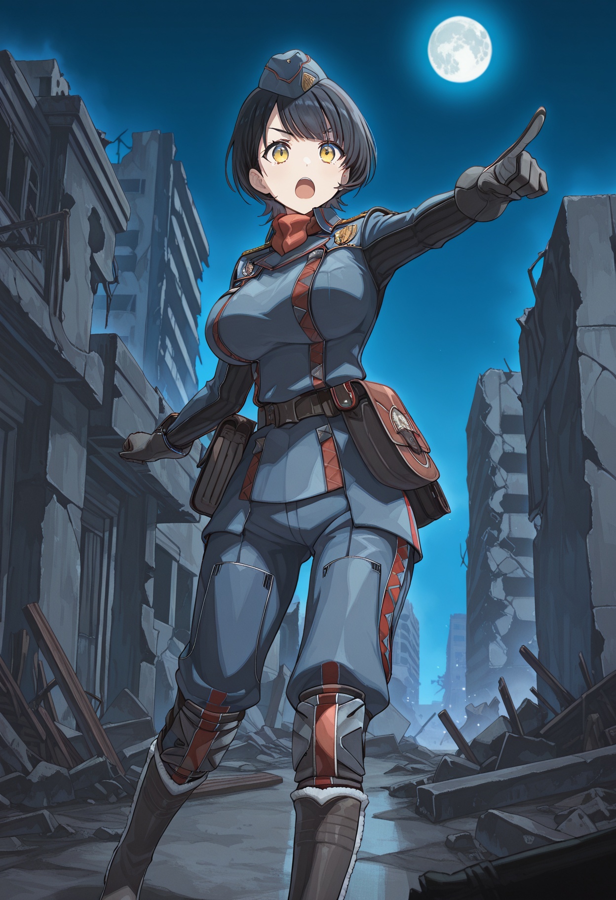solo,  1girl,  black short hair on Tensor.Art