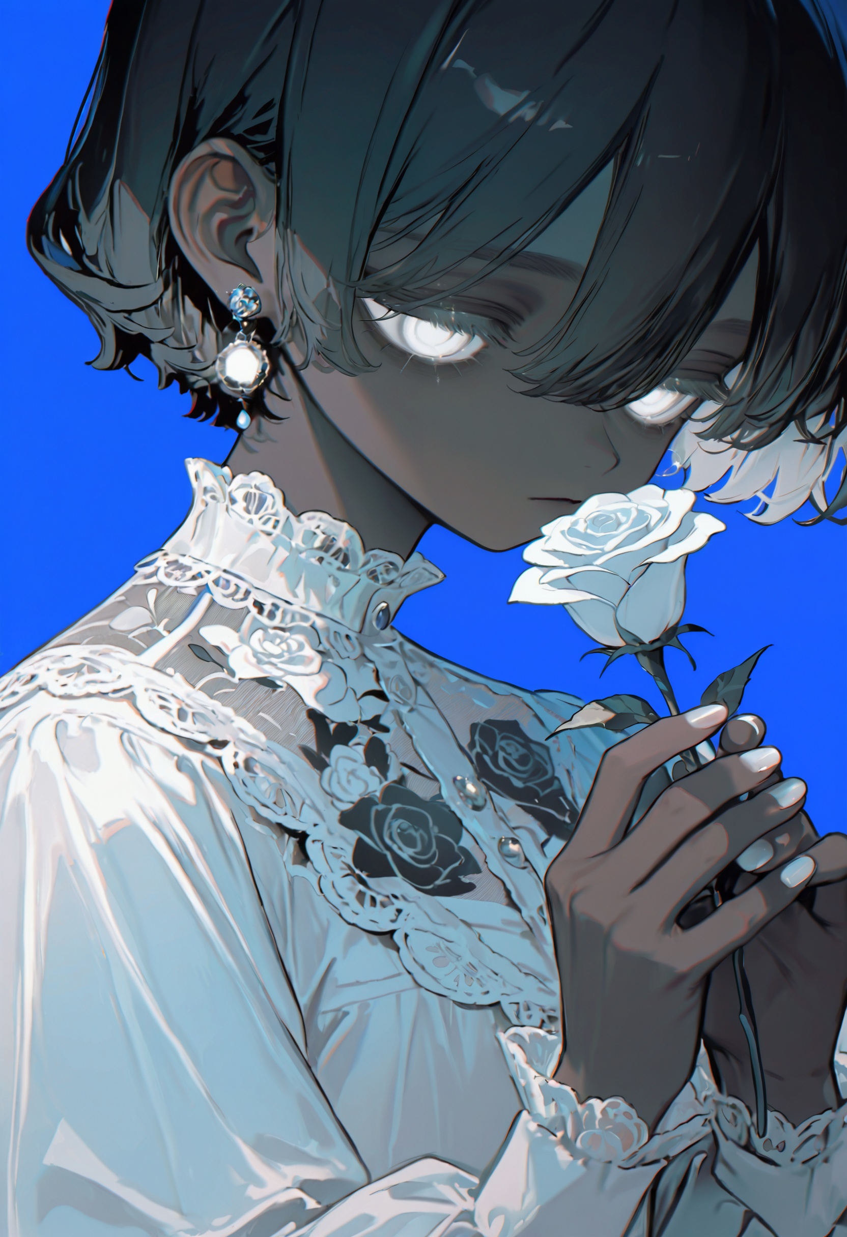 bmEyb,  holding flower,  flower on Tensor.Art