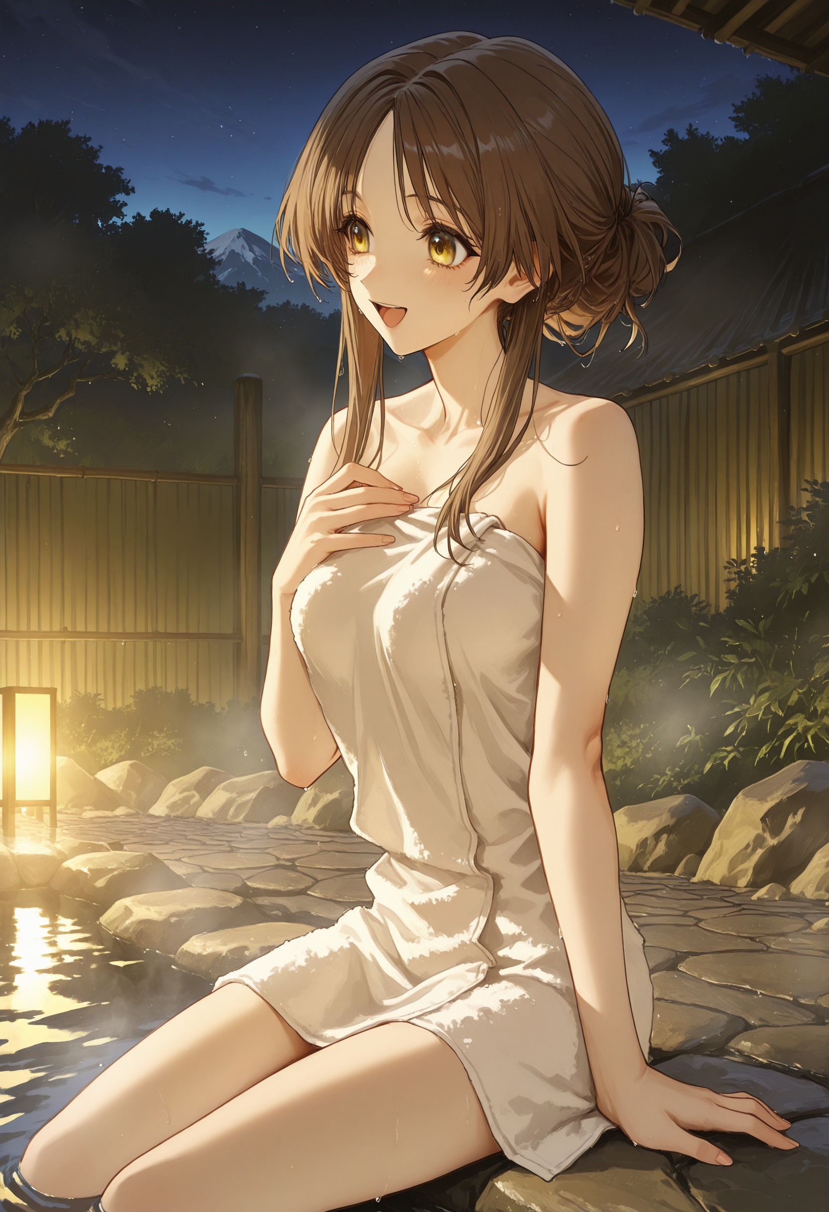 Hizuki_Ayaka_\(memories_off_1\),  center parted hair,  yellow eyes on Tensor.Art