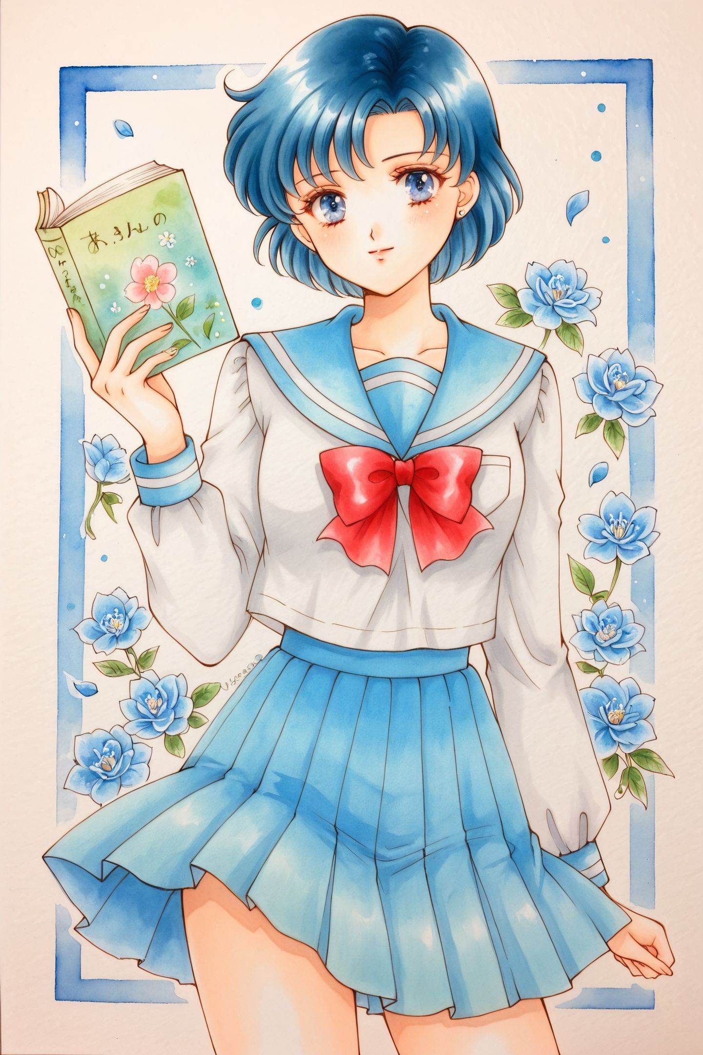 usana_moon Style,  watercolor \(medium\),  1girl on Tensor.Art