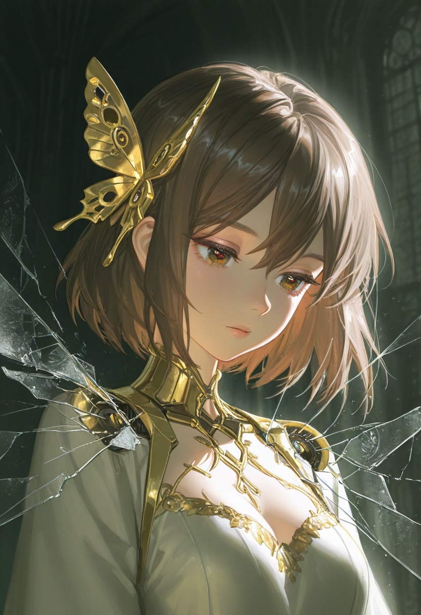 8k portrait of beautiful cyborg with brown hair,  intricate,  elegant on Tensor.Art