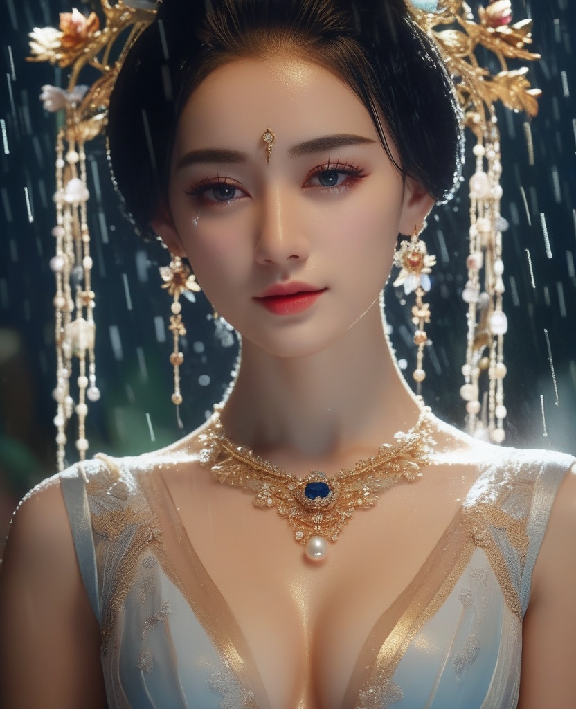 <lora:831-DA-XL-国风E:0.8>, ultra realistic 8k cg,picture-perfect face,flawless,clean,masterpiece,professional artwork,famous artwork,cinematic lighting,cinematic bloom,fantasy,dreamlike,unreal,science fiction,(()),(rich:1.4),prestige,luxury,jewelry,diamond,gold,pearl,gem,sapphire,ruby,emerald,intricate detail,delicate pattern,sexy,charming,alluring,seductive,erotic,enchanting,hair ornament,necklace,earrings,bracelet,armlet,((((,,lace ,pov, vaginal,after rape, after ejaculation, , after vaginal,    , gigantic breasts, ,, ,, , ,,  looking at viewer,facing viewer,,  torn ,,  , , wet, sweat, tears, rain,  see-through, cum, cum on breasts,  nsfw)))),