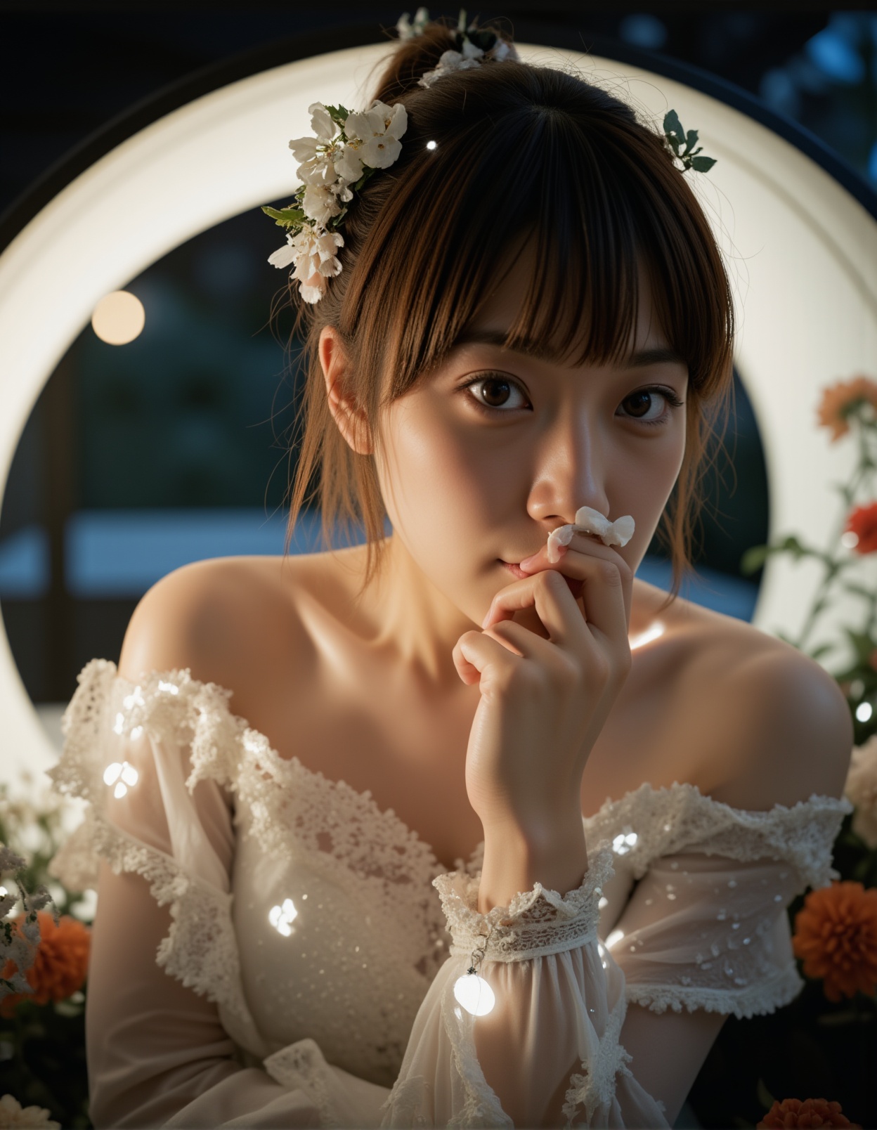 best quality,  masterpiece,  raw photo of a female in white dress on Tensor.Art
