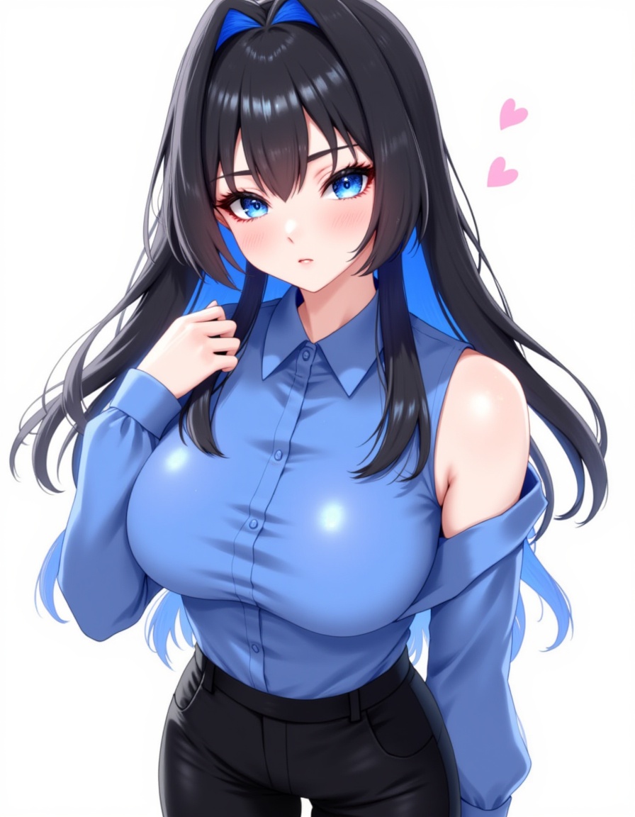 ouro_kronii_flux,  1girl,  black hair on Tensor.Art