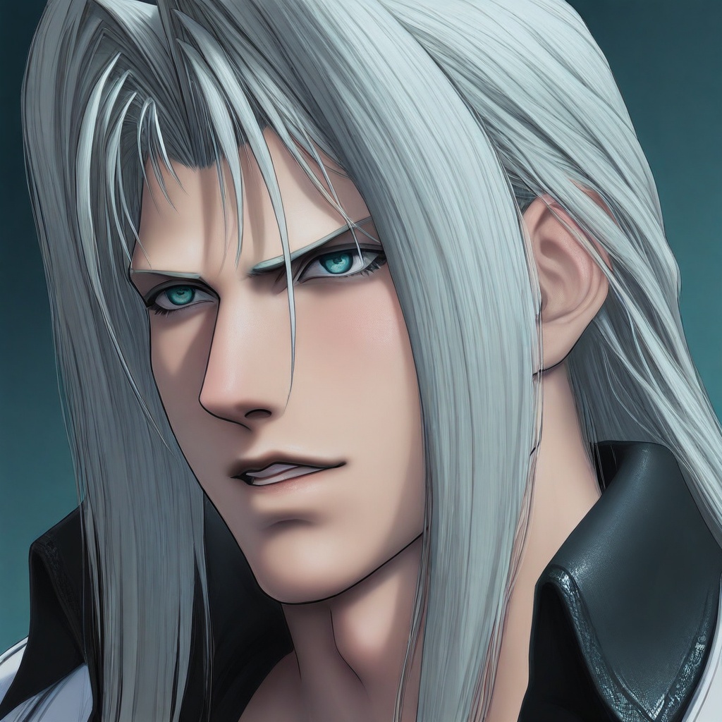 sephiroth-1male focus,  anime screencap,  masterpiece on Tensor.Art