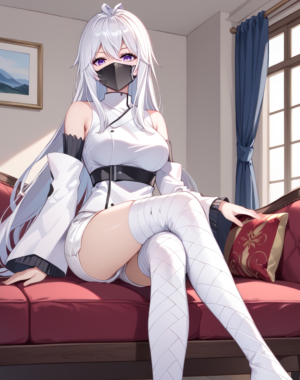 Gu_Yuena,  white hair,  long hair on Tensor.Art