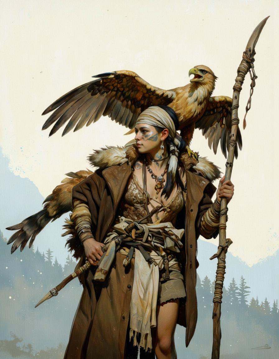 A digitally illustrated drawing in comic book style.A young woman with a fierce,  determined expression,  set against a mi...