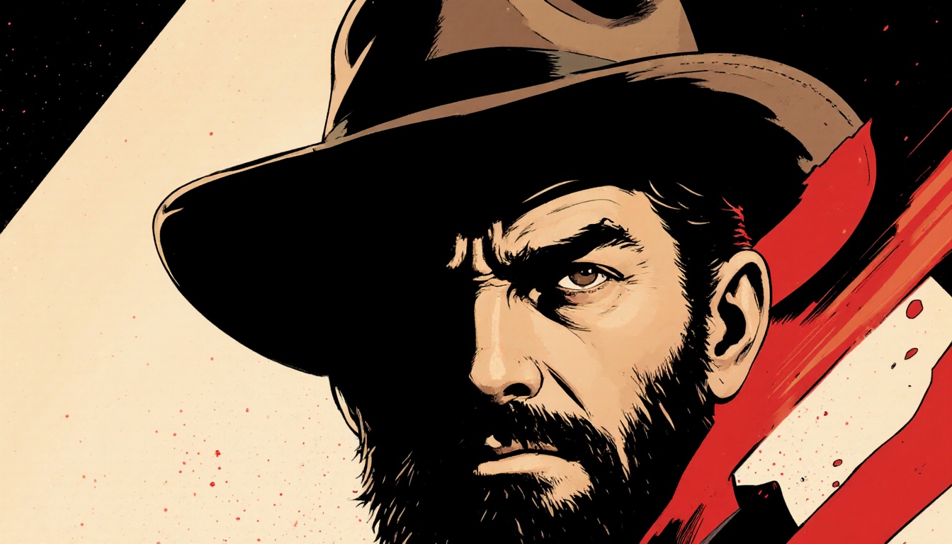 minimalise style,  comic book style (Mike Mignola/Jacques Tardi influence),  color palette (sepia on Tensor.Art