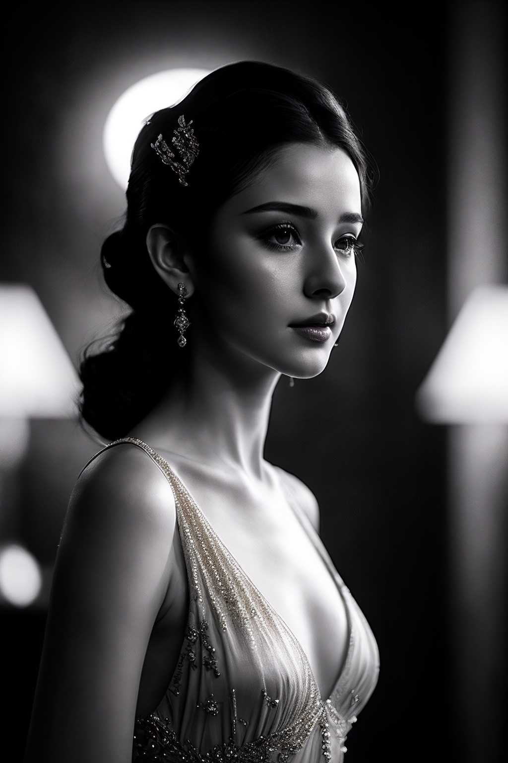 VG09_SoloTI_v1,  (In a sleek,  vintage 1930s gown made of shimmering satin on Tensor.Art
