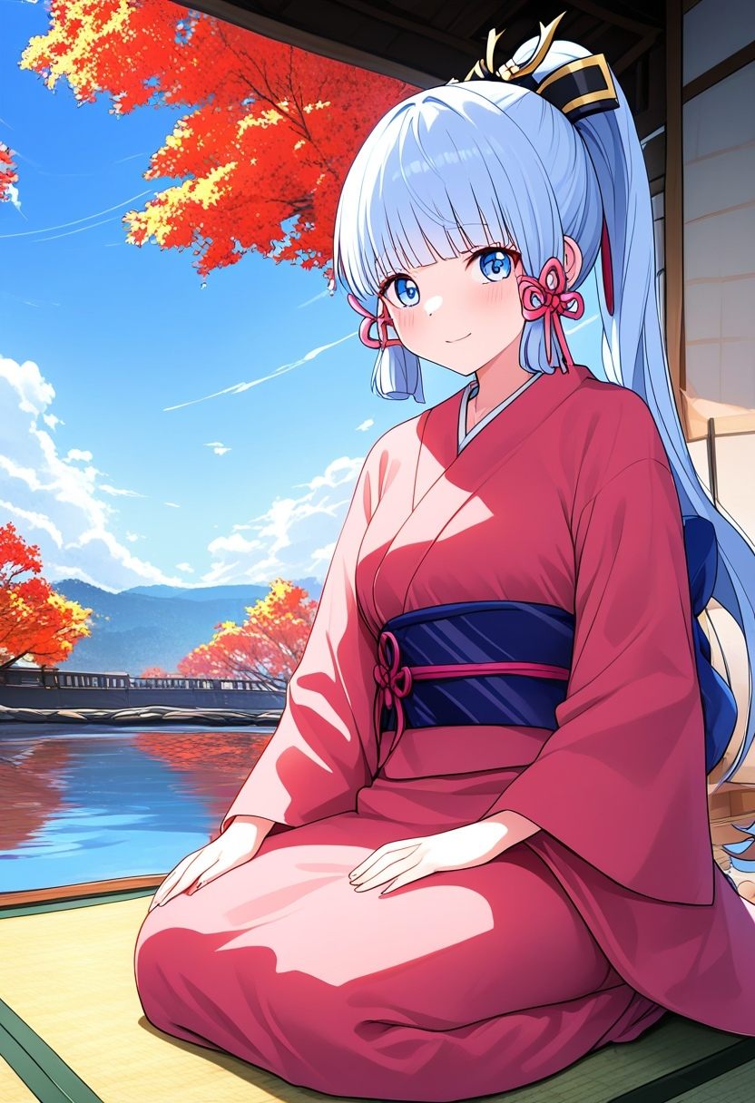 1girl,  kamisato ayaka,  alternate costume on Tensor.Art
