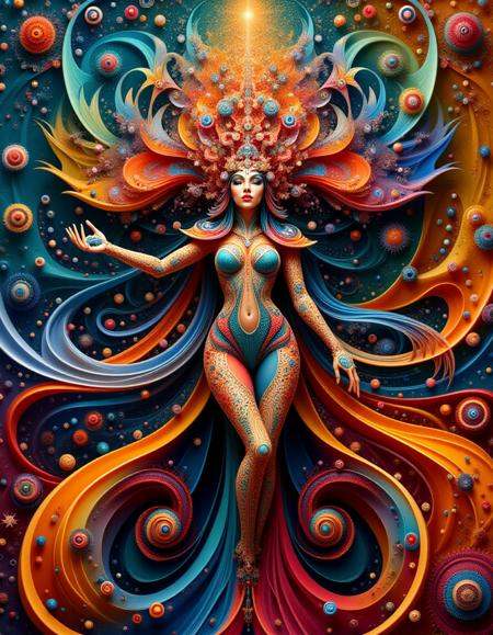 woman meahophontron of colorful ral-frctlgmtry <lora:ral-frctlgmtry_flux:1>