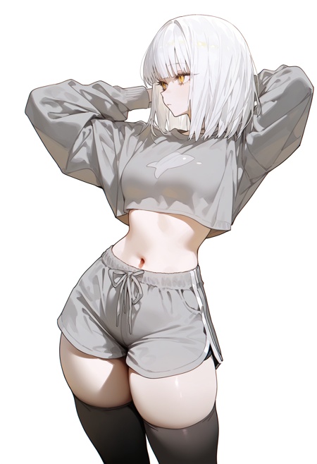 sagawastyle,  1girl,  grey shorts on Tensor.Art