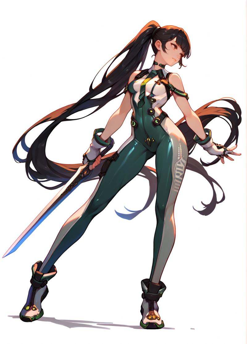 1girl,  solo,  white background on Tensor.Art