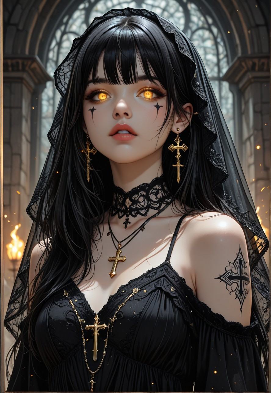 1girl,  black hair,  jewelry on Tensor.Art