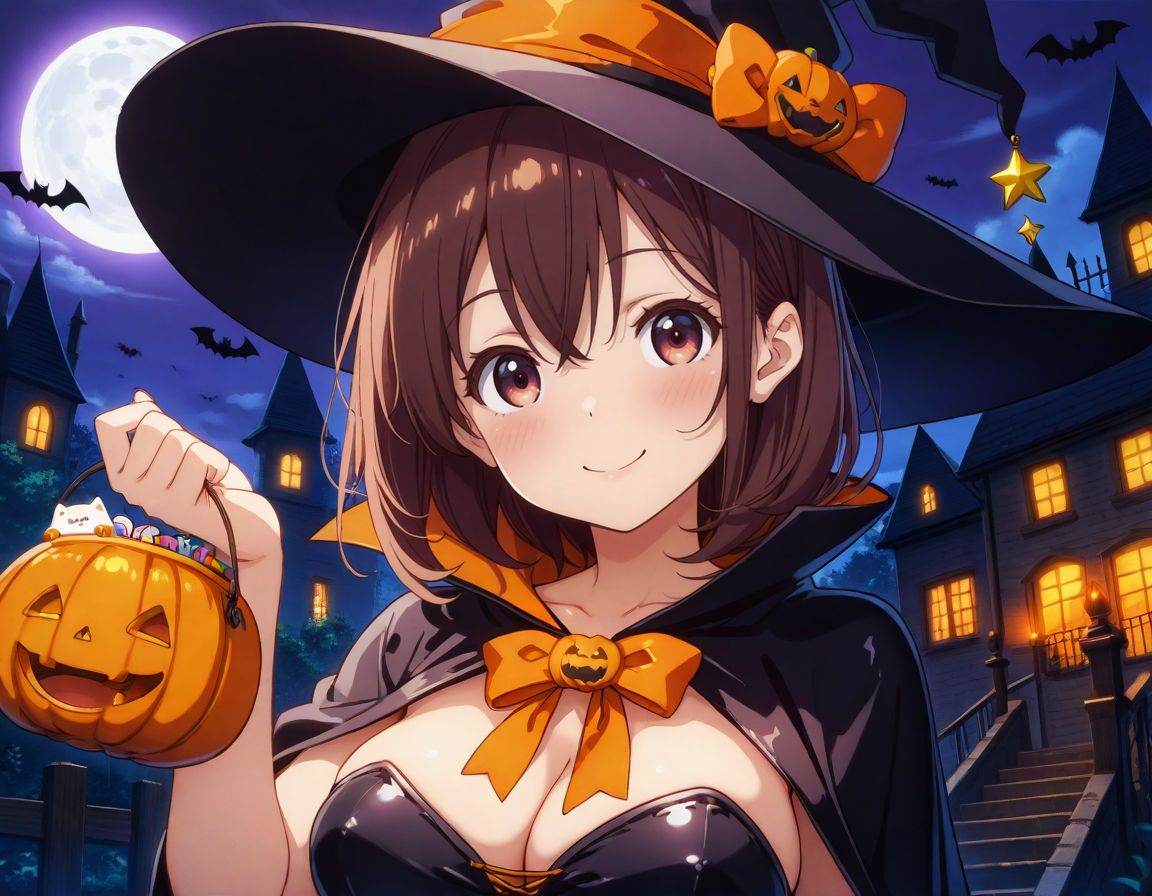 1girl,  halloween costume,  smile on Tensor.Art