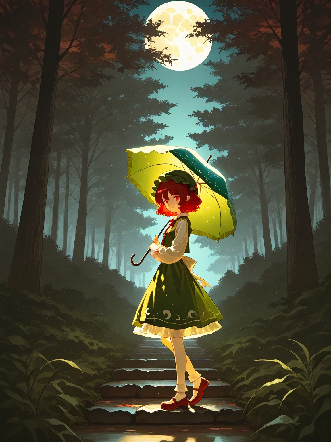 1girl,  outdoors,  dappled moonlight on Tensor.Art