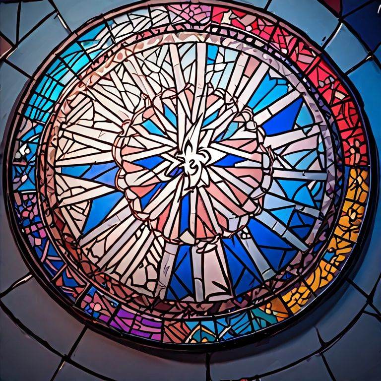 Stained glass window,  Film Washi,  Exquisite "Through the prism of dreams on Tensor.Art
