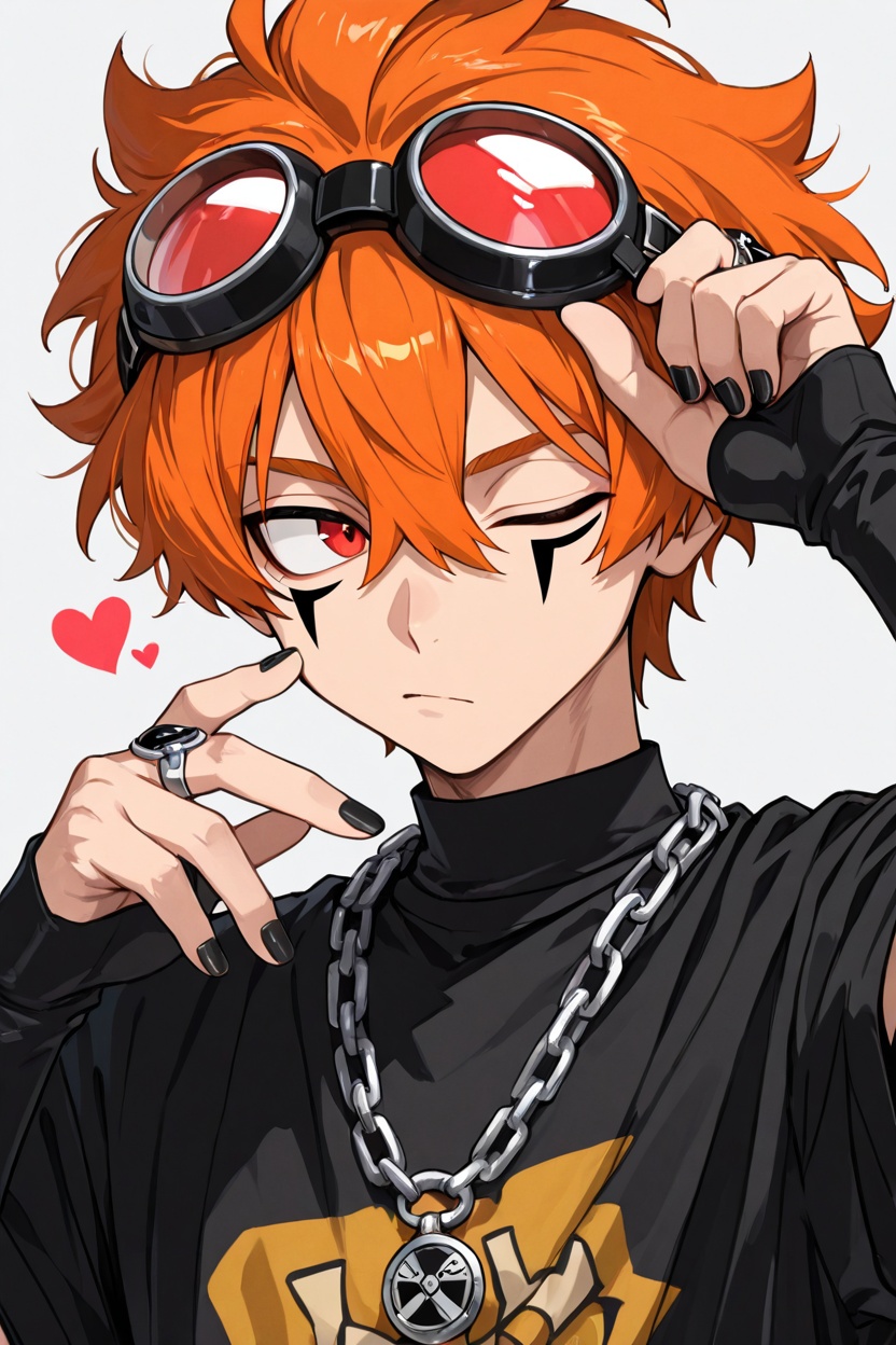 masterpiece,  1boy,  messy orange short hair on Tensor.Art
