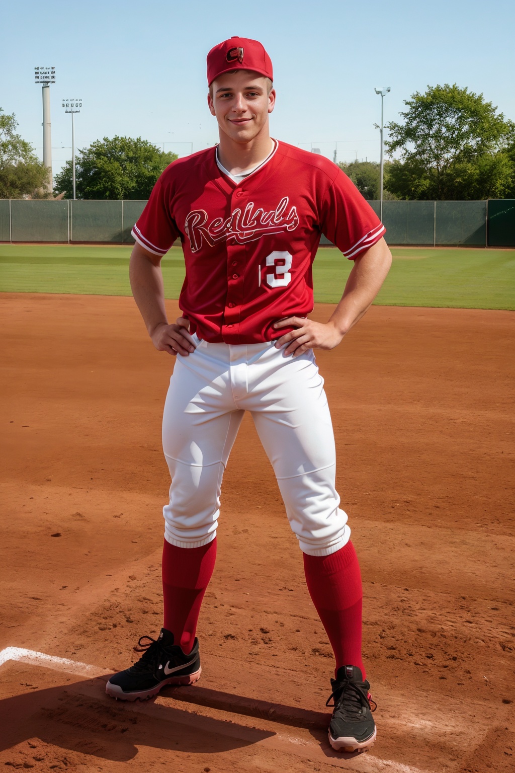 baseball field,  outdoors,  standing on Tensor.Art