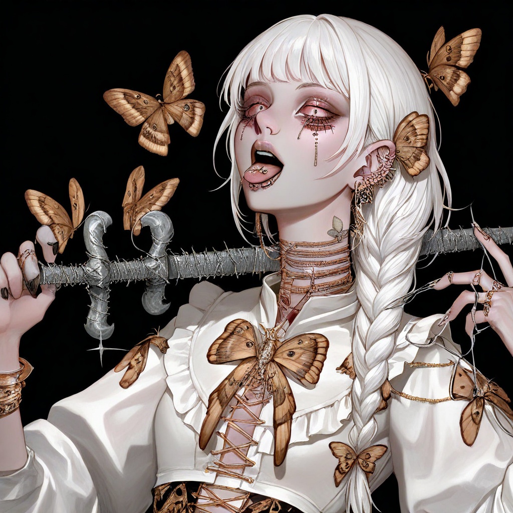 piercing,  weapon,  1girl on Tensor.Art