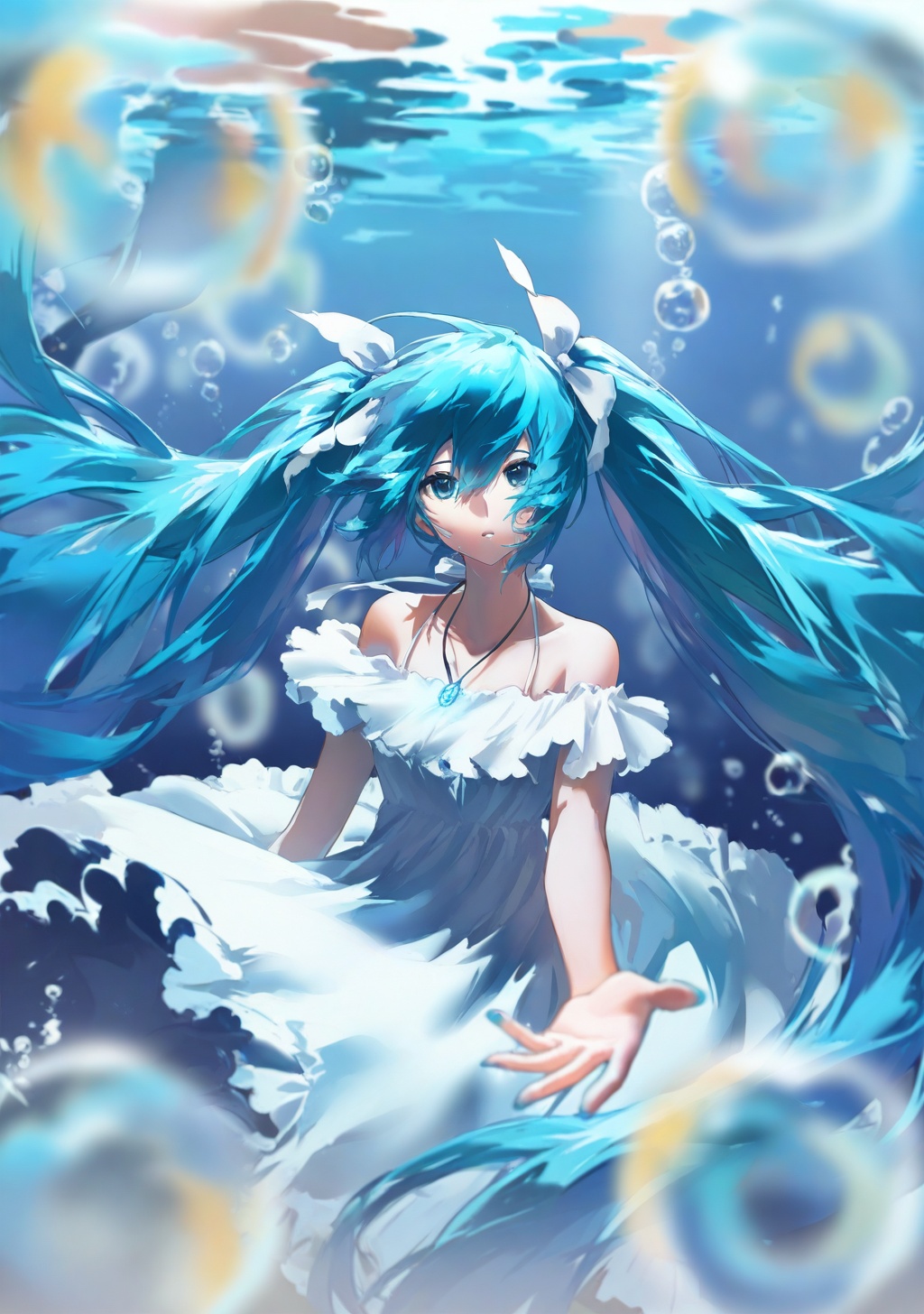 hatsune miku,  dress,  jewelry on Tensor.Art