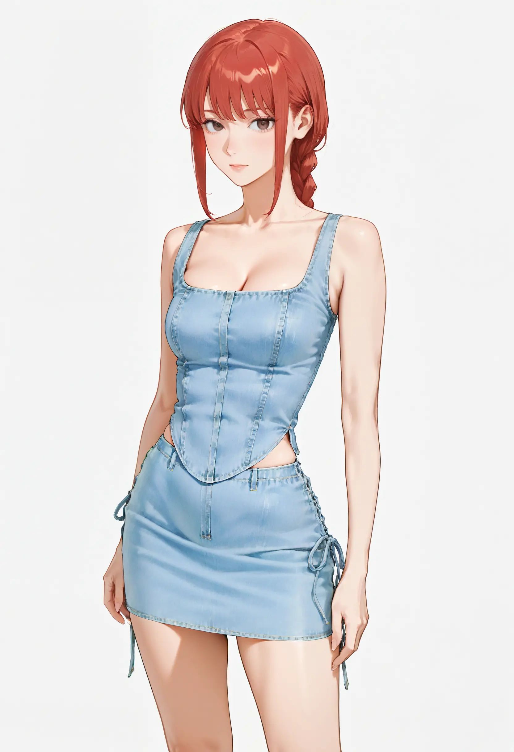 1girl,  solo,  denim skirt on Tensor.Art