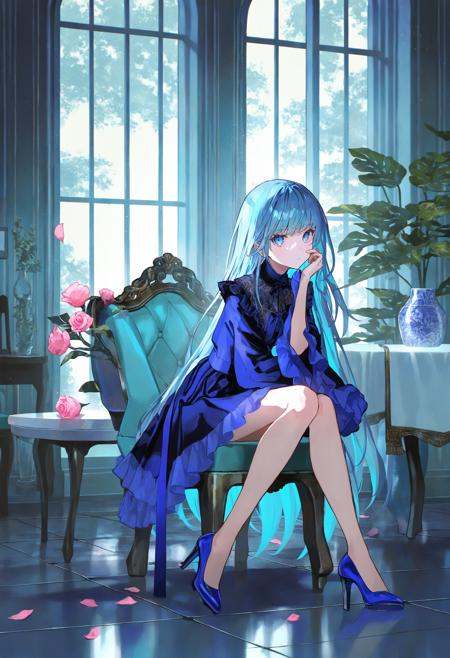 artist:[yoneyama mai|fuzichoco|diyokama|lack|lam \(ramdayo\)]aqua theme,  1girl,  solo on Tensor.Art
