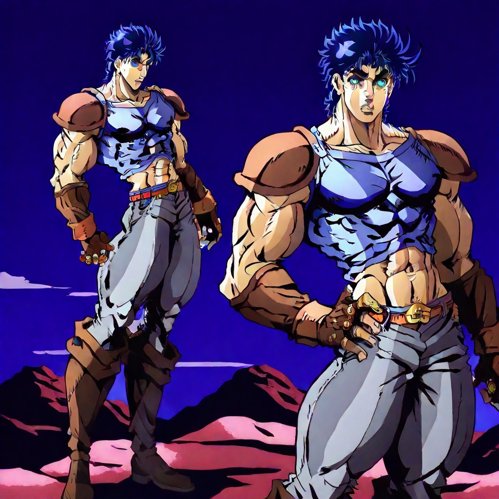 Blue eyes,  Jonathan joestar,  blue hair on Tensor.Art