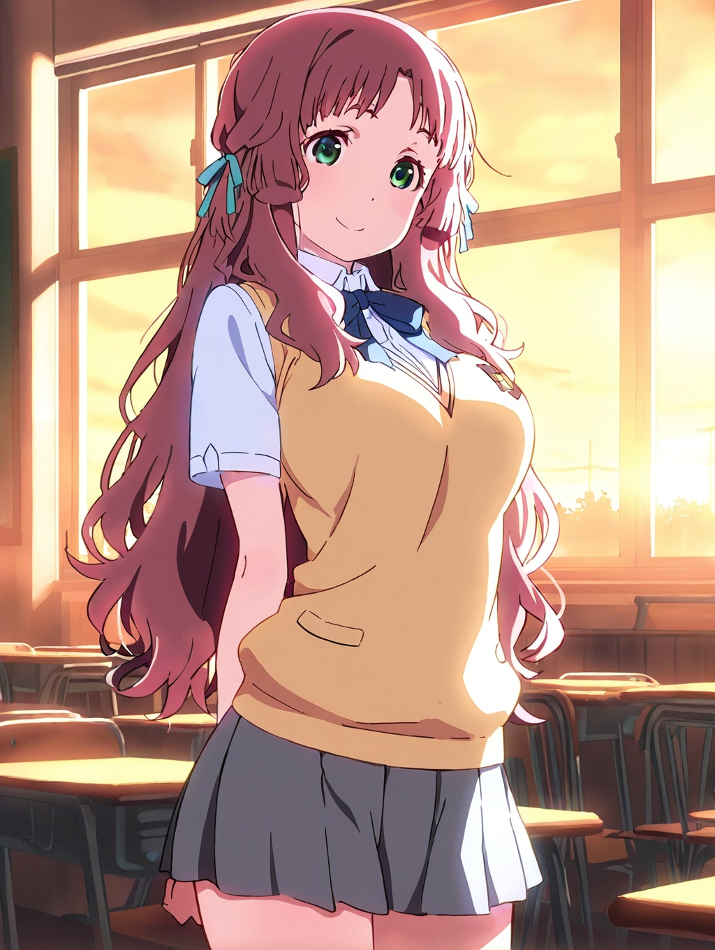 kitahara mio,  1girl,  green eyes on Tensor.Art