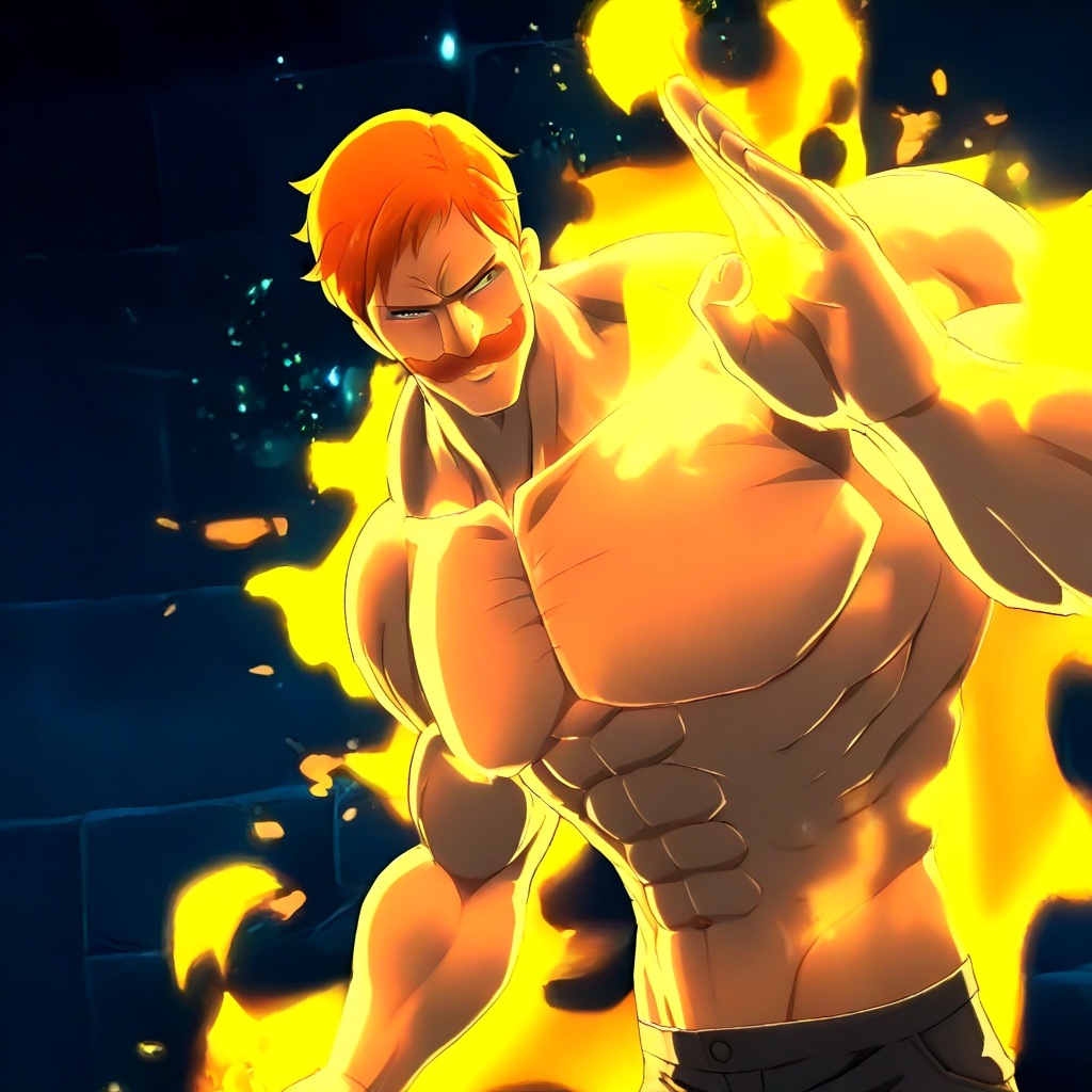 escanor,  solo,  smile on Tensor.Art