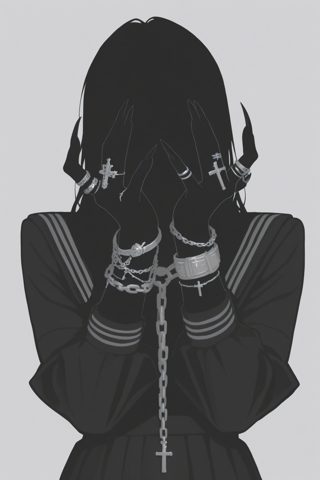 cross,  monochrome,  greyscale on Tensor.Art