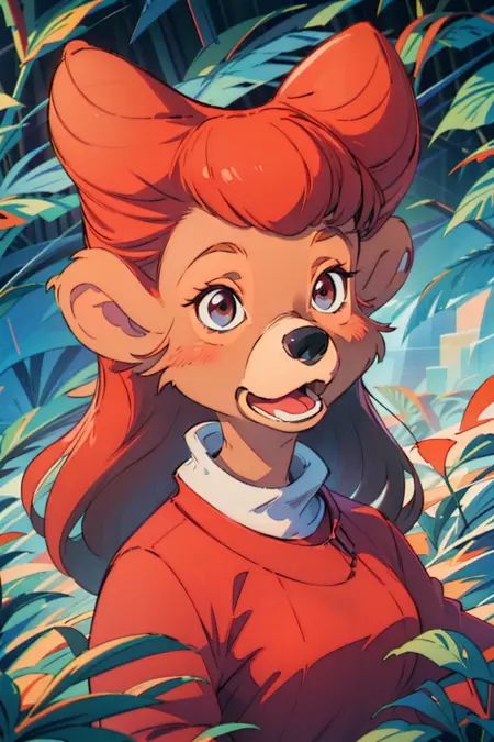 rebecca_cunningham,  furry female,  red jacket on Tensor.Art