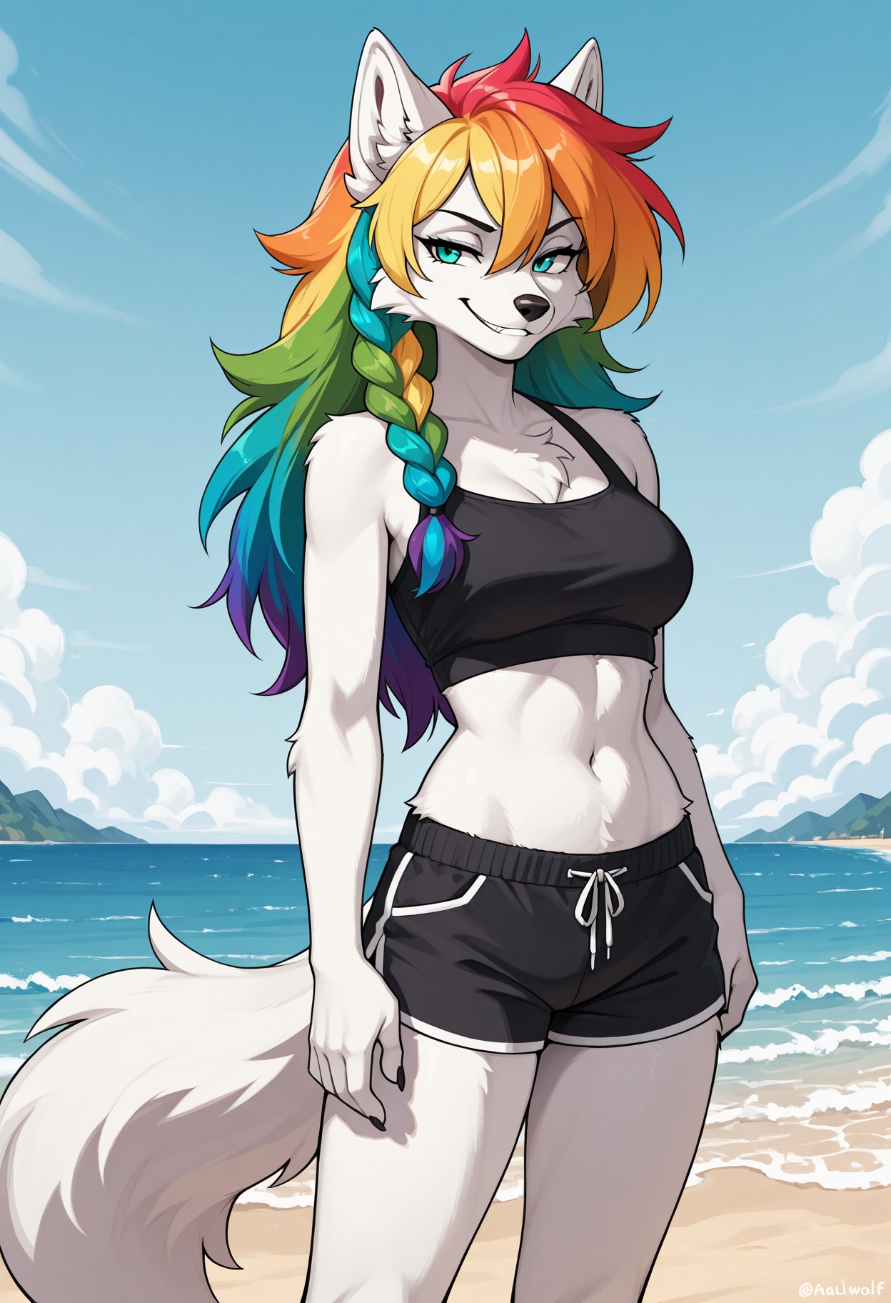 anthro wolf,  furry anthro,  female on Tensor.Art