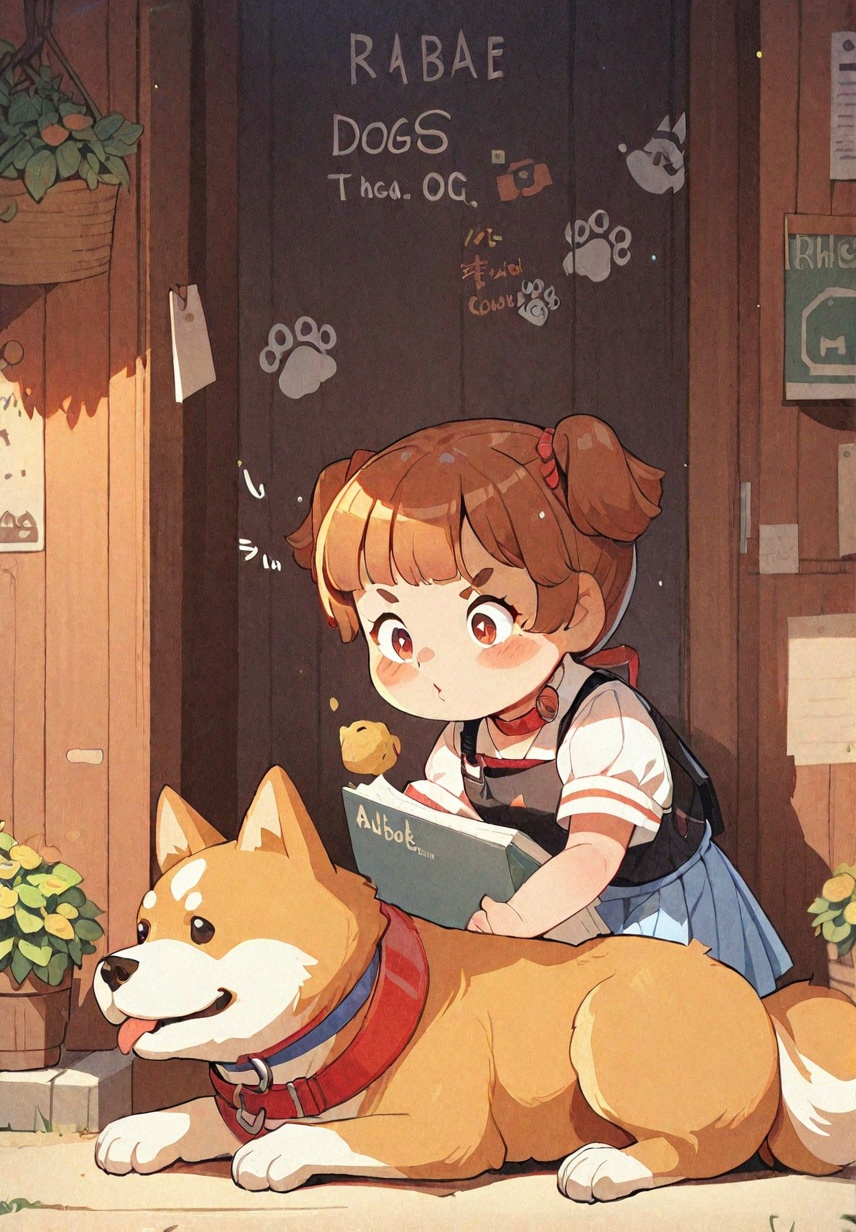 1girl,dog