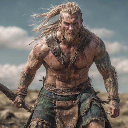 photo realistic,  photo grain,  muscular irish 1man barbarian on Tensor.Art
