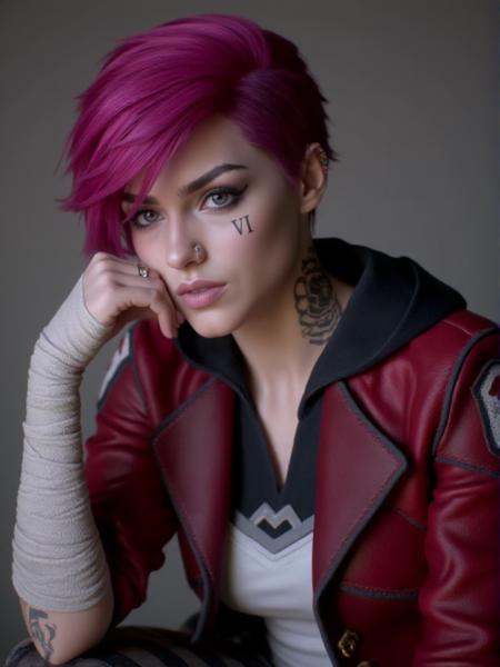 vi,  a woman,  red jacket on Tensor.Art