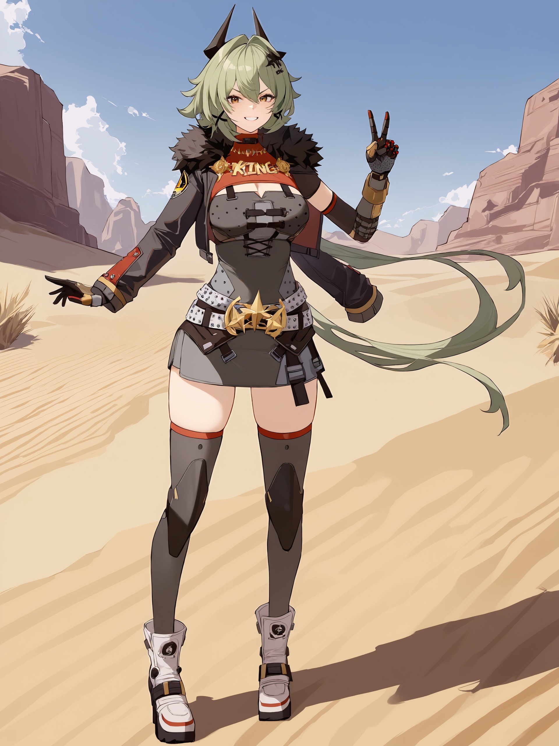 1girl,  caesar king \(zenless zone zero\),  horns on Tensor.Art
