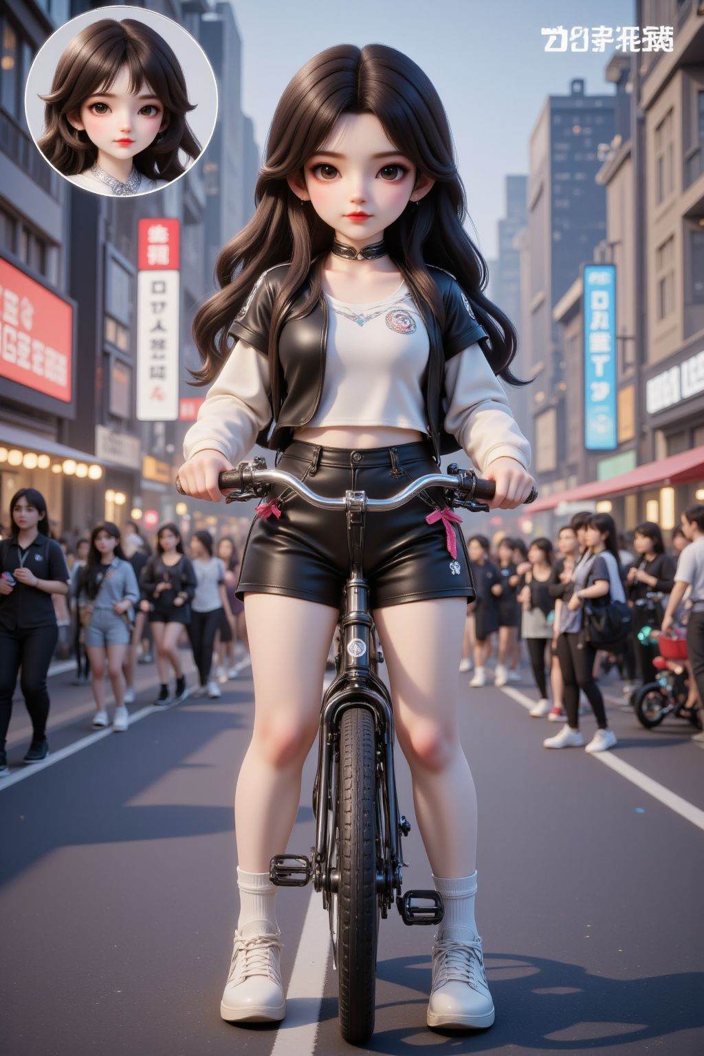 1girl,  chibi,  black hair on Tensor.Art